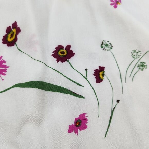 💜Gap Cream Floral Print Rayon Long Sleeve Top Medium - Picture 9 of 12